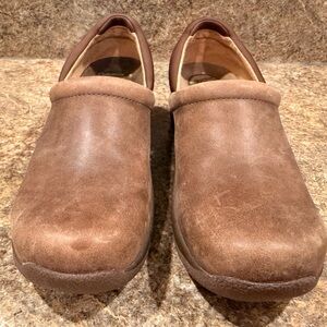 Dansko Chocolate Brown Suede Clogs